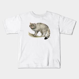 European Wild Cat - vintage art aesthetic Kids T-Shirt